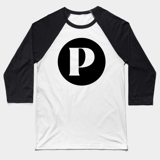 P (Letter Initial Monogram) Baseball T-Shirt by n23tees